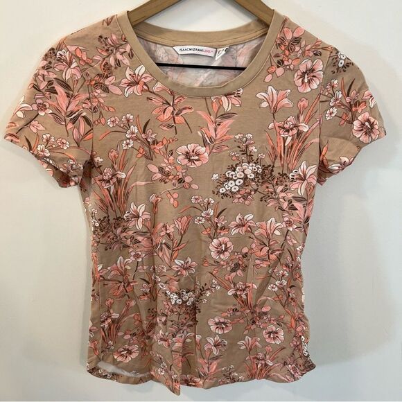 NWOT Isaac Mizrahi! Short-Sleeve Knit Top Floral | Size XXS - Picture 3 of 9